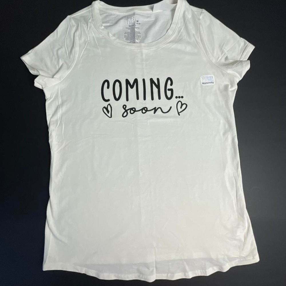 Maternity "Coming Soon" baby tee size Medium women's